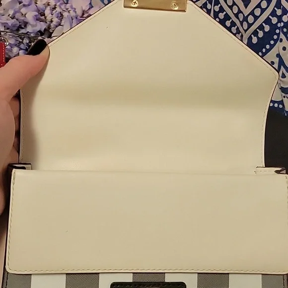 Michael Kors Black Cream Checkered Crossbody Satchel - Picture 5 of 8